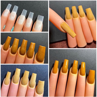 Bộ 5 ngón tay giả bằng silicon làm mẫu nail đắp gel đắp bột úp móng