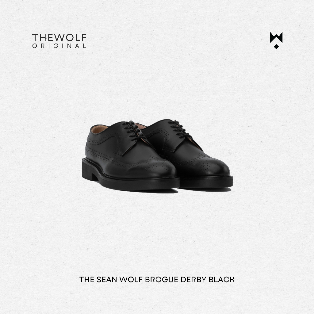 Giày Tây Nam Nữ THEWOLF SEAN BROGUE DERBY - Black