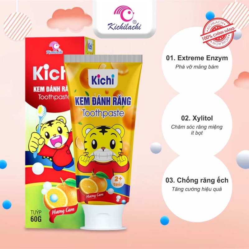 Kem Đánh Răng Nuốt Được Cho Bé Kichilachi 45g- 60g Shop-mebido