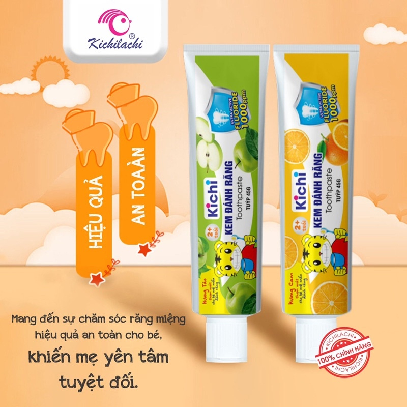 Kem Đánh Răng Nuốt Được Cho Bé Kichilachi 45g- 60g Shop-mebido