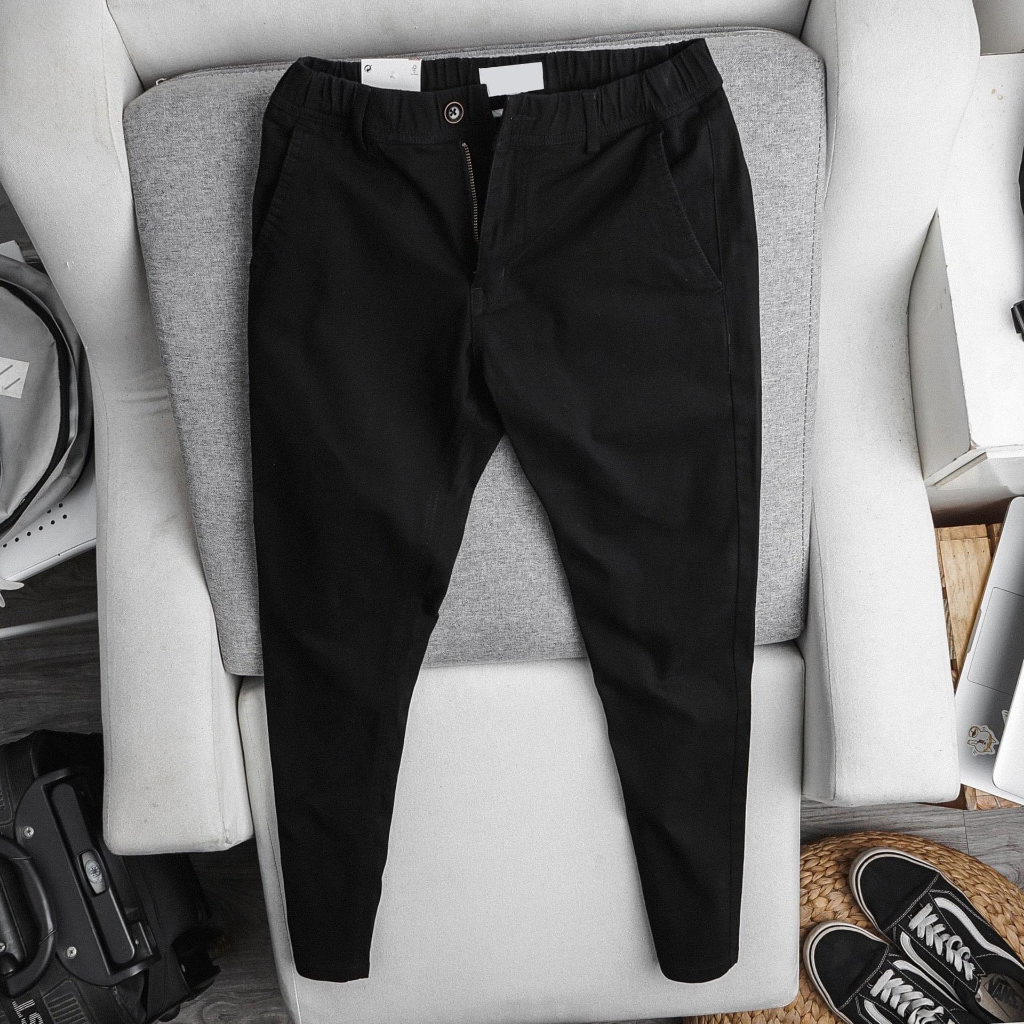 Quần Kaki Cạp Chun Dáng Slimfit Chất Liệu Co Giãn Nhẹ Mát