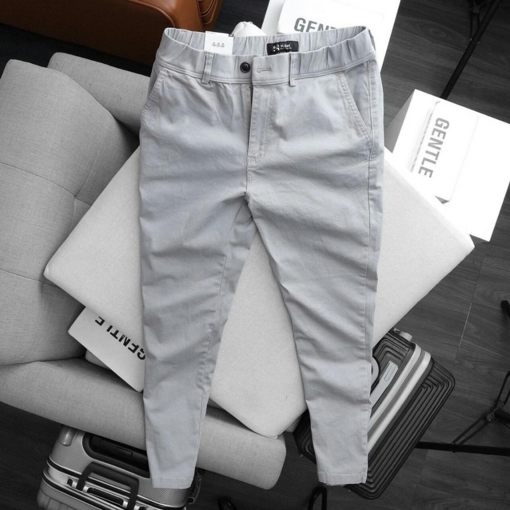 Quần Kaki Cạp Chun Dáng Slimfit Chất Liệu Co Giãn Nhẹ Mát