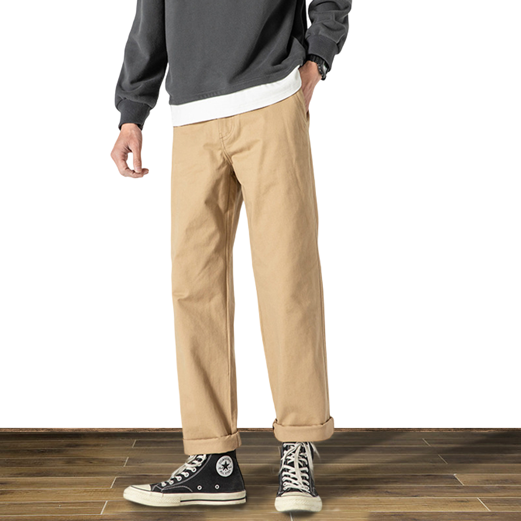 Quần Dài Baggy Kaki Cao Cấp VICENZO Cạp Chun Ống Đứng. Quần Kaki Unisex Ống Suông Dáng Đứng Thoải Mái Thoáng Vải Mềm