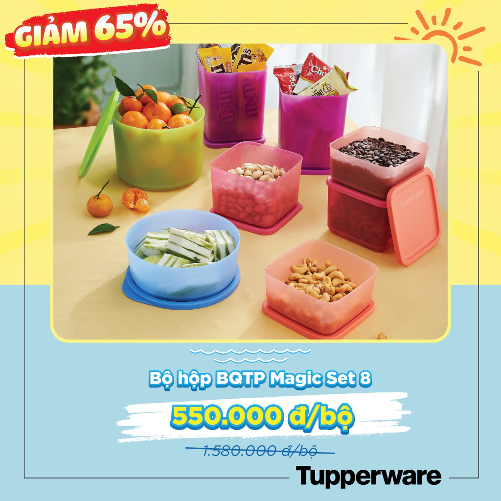 Bộ hộp Bảo quản thực phẩm Tupperware Magic 8 hộp