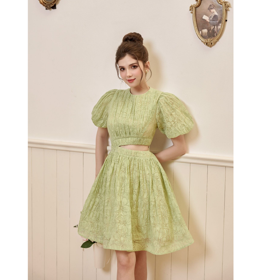 OLV - Đầm Sage Jacquard Dress