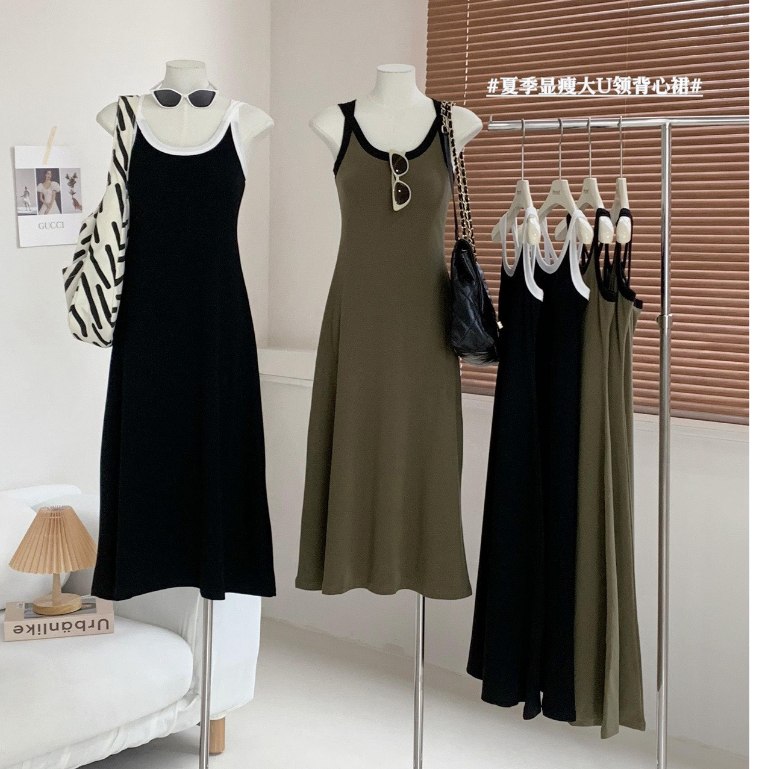 Váy hai dây body dáng xòe chữ A Suny Dress, váy thun dài maxi Deliz Studio