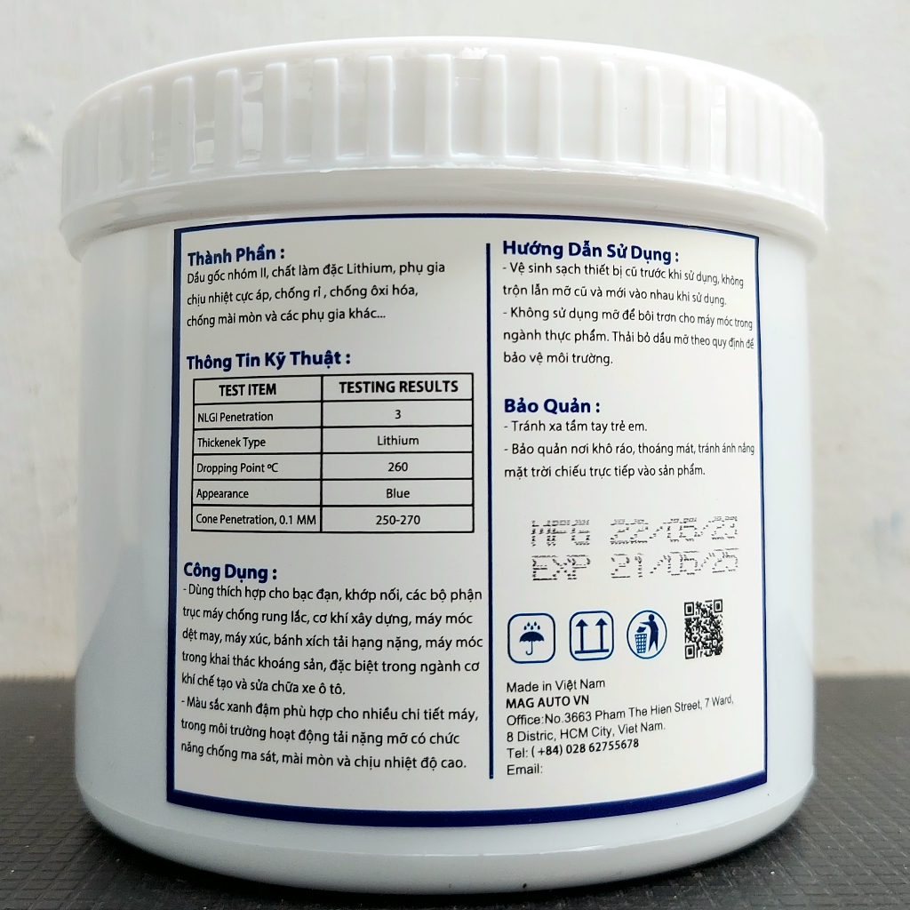 BEN BLUE GREASE EP3 450GR CHỊU 260 ĐỘ