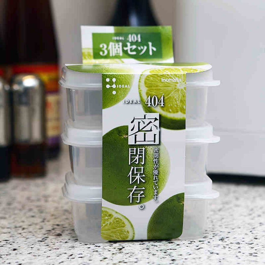 Set 3 hộp nhựa đựng đồ ăn dặm hình chữ nhật nhỏ 190ml nội địa Nhật Bản - Inomata
