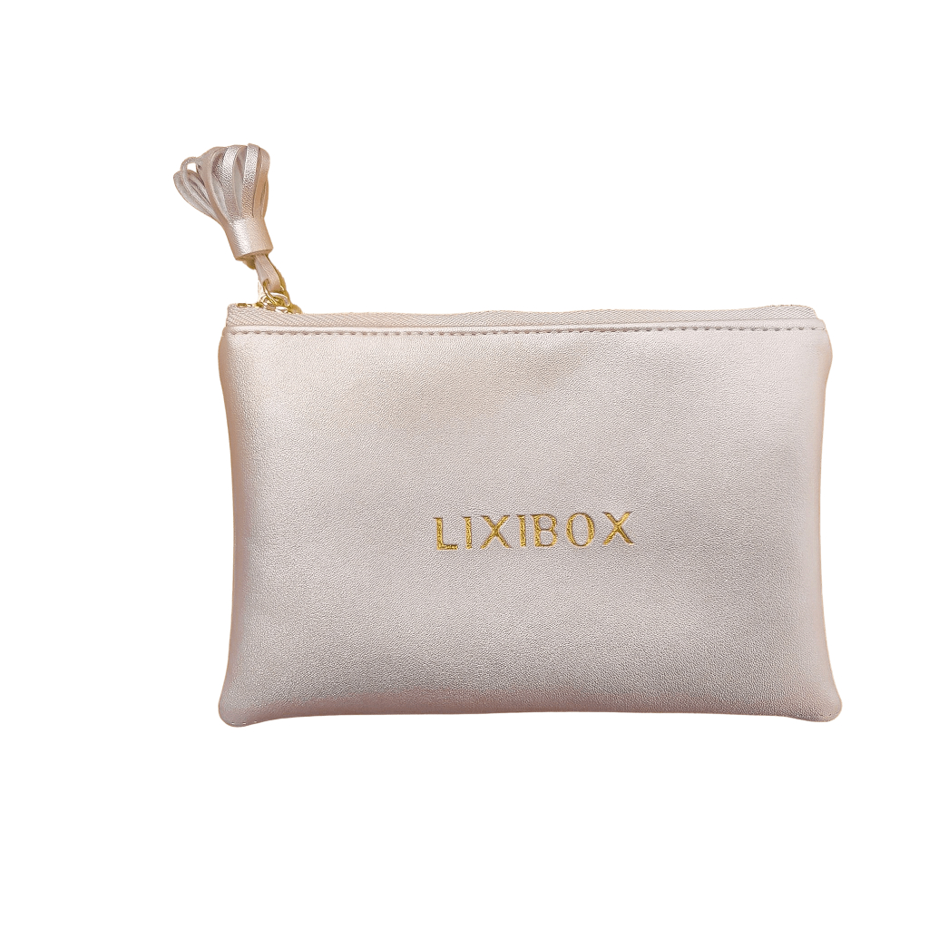 [HB Gift] Túi Đựng Mỹ Phẩm Lixibox PU Leather Travel Makeup Bag Rose Gold