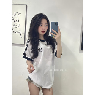 Áo thun ba sọc logo thêu