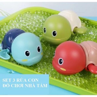 Đồ chơi nhà tắm rùa bơi vặn cót (set 3con)