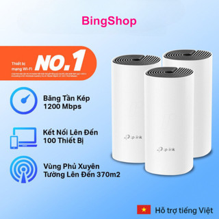 TP-Link AC1200  Hệ thống Wifi Mesh cho Gia đình cho độ phủ wifi tuyệt vời - Deco M4(3-pack)/E4(3-pack)- Hàng Chính Hãng