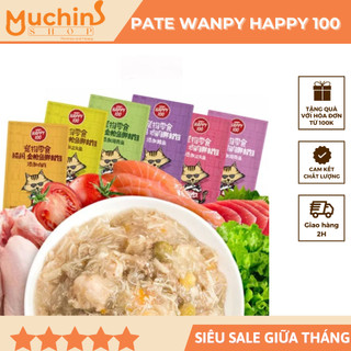 ( Hỏa Tốc 2H ) Pate Wanpy Happy 100 Cho Mèo Gói 70g - Pate Cho Mèo 7 Vị Hấp Dẫn Cung Cấp Đầy Đủ Dinh Dưỡng | Muchinshop
