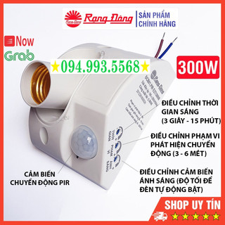 Đui đèn cảm ứng chuyển động hồng ngoại Rạng Đông E27, đèn ngủ cảm biến