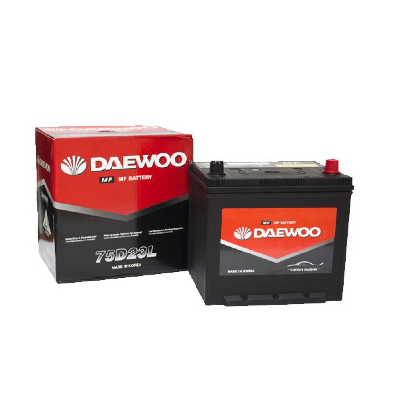 Một Bình ắc quy Ô tô NGOẠI NHẬP - Daewoo 75D23L 12V-65AH