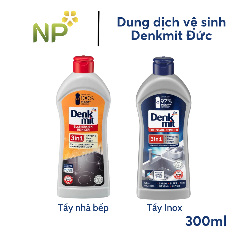Chai Tẩy Rửa Inox Denkmit , Tẩy bếp từ Denkmit 300ml - Hàng Nội Địa Đức