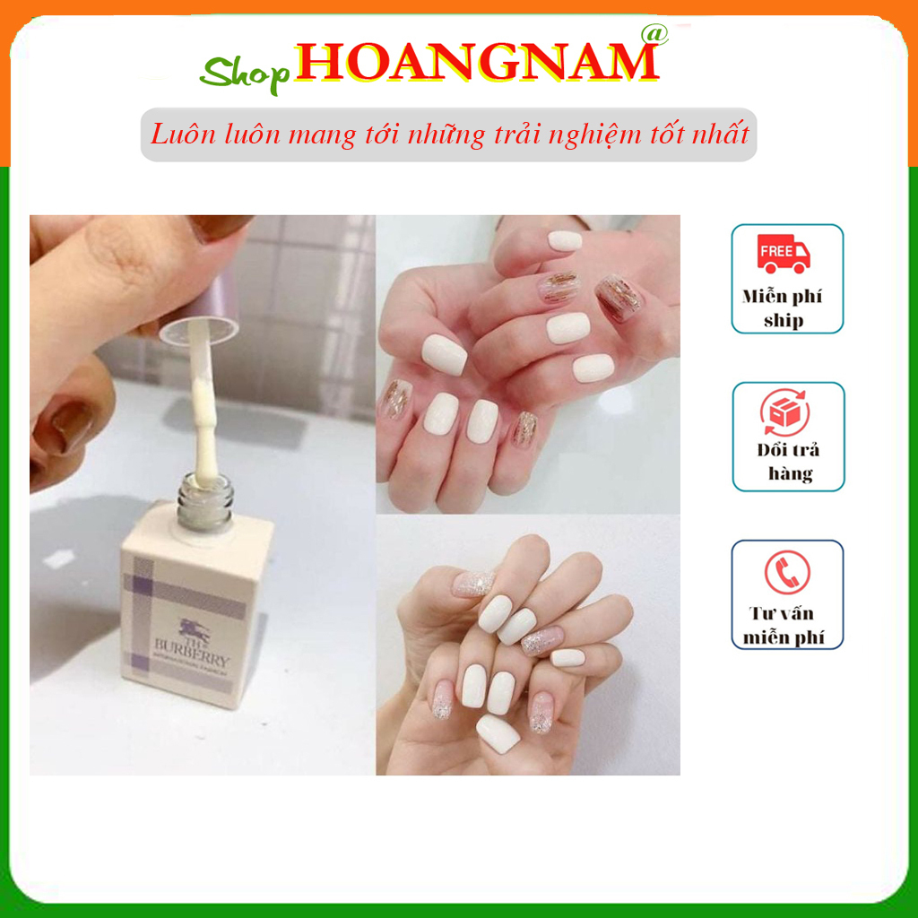 Sơn gel burberry chai 15ml Trắng sữa Đen, Trắng, Nước gạo làm đẹp nail mi spa phun thời trang nữ shop hoangnamnail