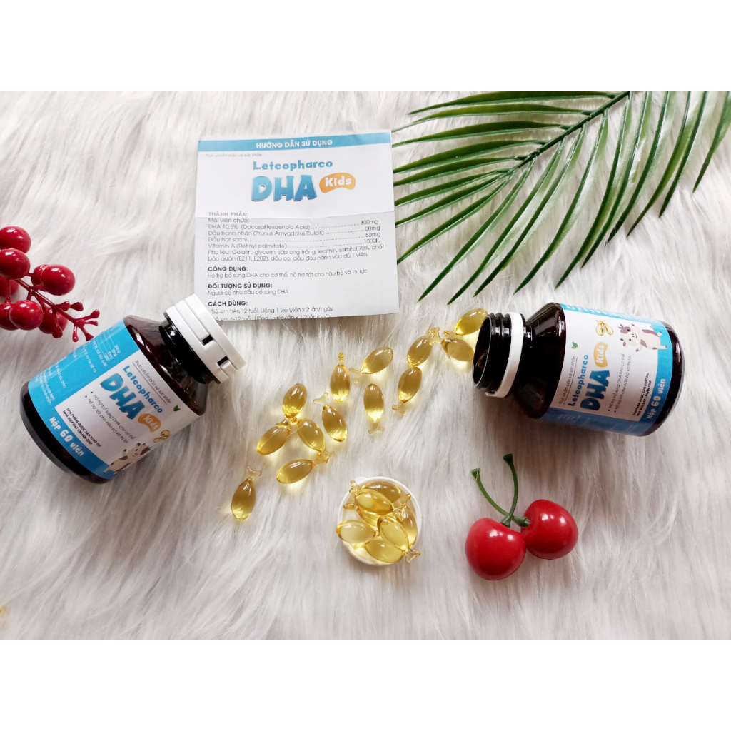 DHA Kids, viên uống bổ sung DHA, hộp 60 viên