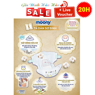 COMBO 20 MIẾNG TÃ DÁN MOONY SIZE NEWBORN (HÀNG TẶNG MẪU) - Cho bé dưới 5kg