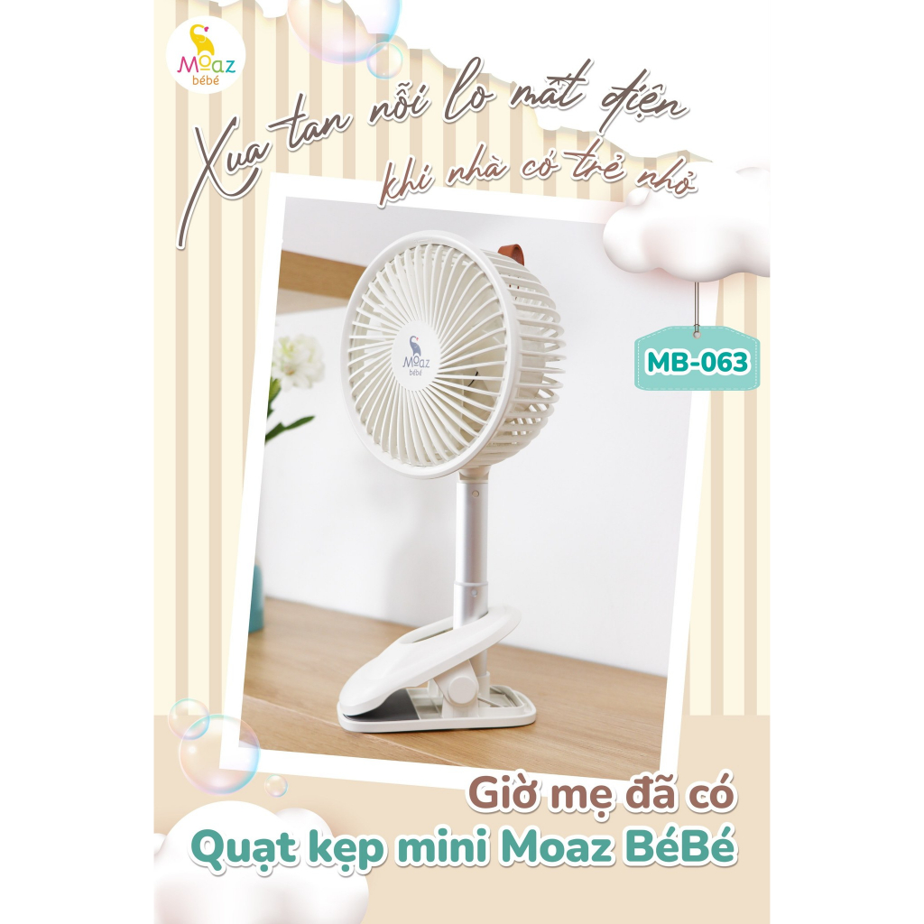 Quạt kẹp mini Moazbébé MB063