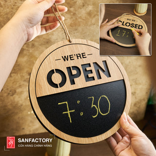 Bảng Gỗ Open Closed Viết Phấn decor trang trí treo tường SAN-OC07