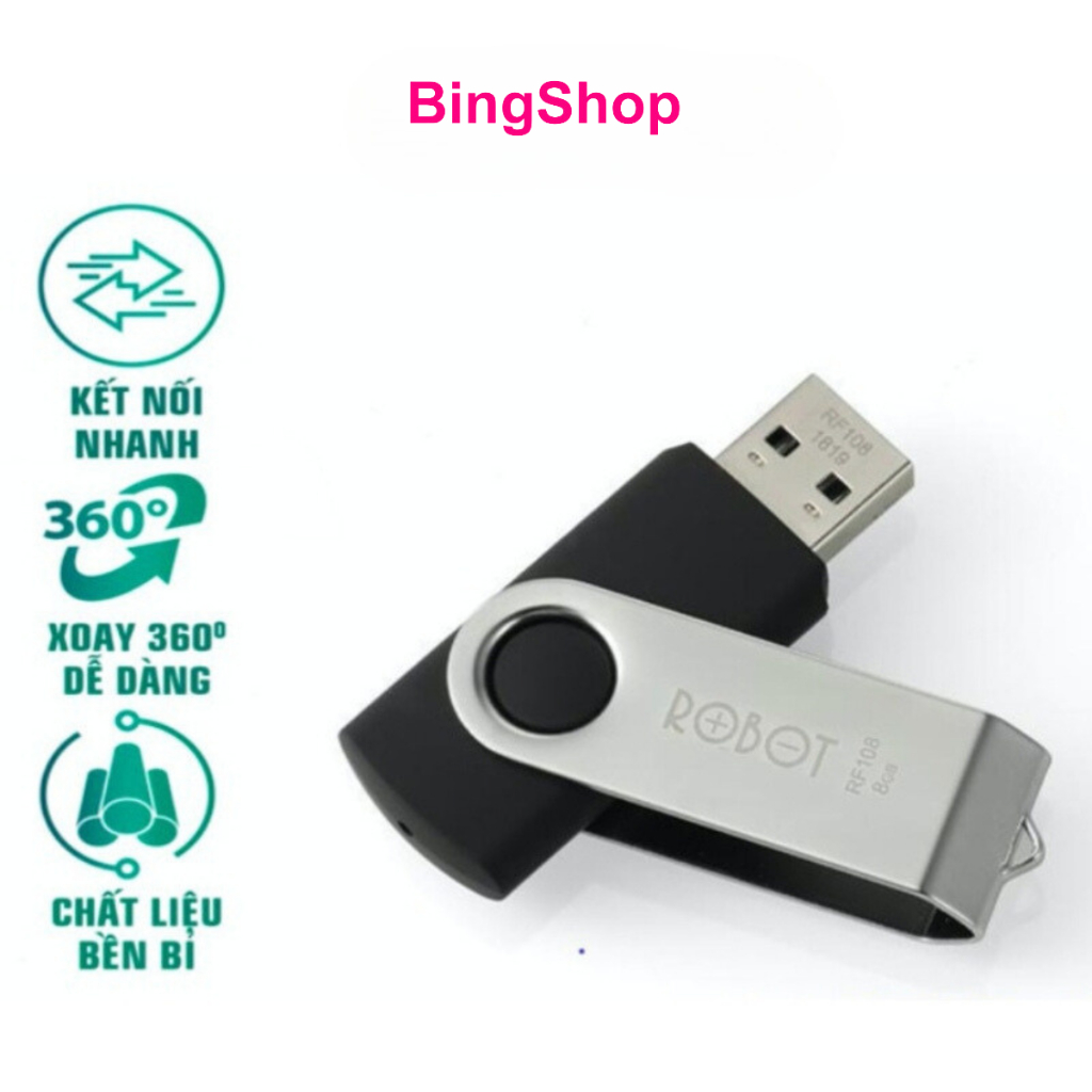 USB 16GB ROBOT RF108/RF116 2.0 Tốc Độ Ghi Hơn 6M/S – Tốc Độ Đọc Hơn 10M/S - BẢO HÀNH 12 THÁNG