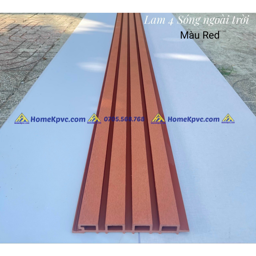 Lam Sóng Ngoài Trời Gỗ Nhựa Chịu Nắng Mưa Tốt Kích Thước Dài 2,9m/thanh