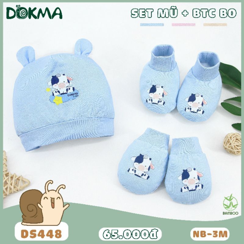 Set Mũ, Bao Tay, Bao Chân Dokma Chất Cotton Mỹ Cho Bé Sơ Sinh - Phụ Kiên Sơ Sinh/ Newborn/ 1-3M