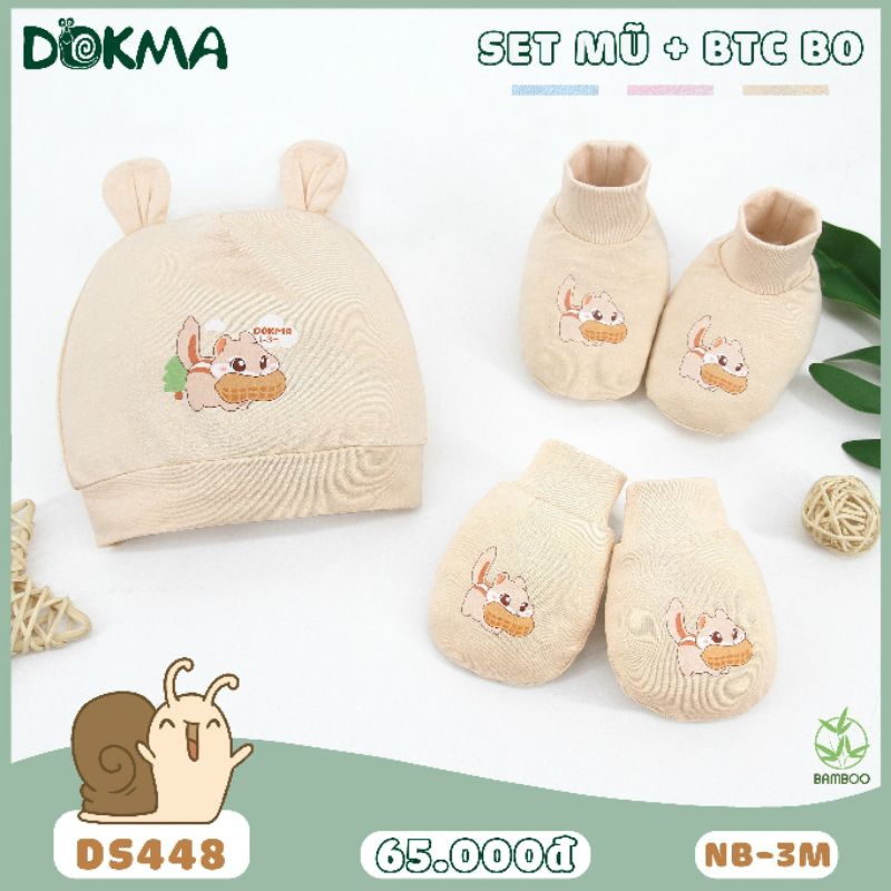 Set Mũ, Bao Tay, Bao Chân Dokma Chất Cotton Mỹ Cho Bé Sơ Sinh - Phụ Kiên Sơ Sinh/ Newborn/ 1-3M