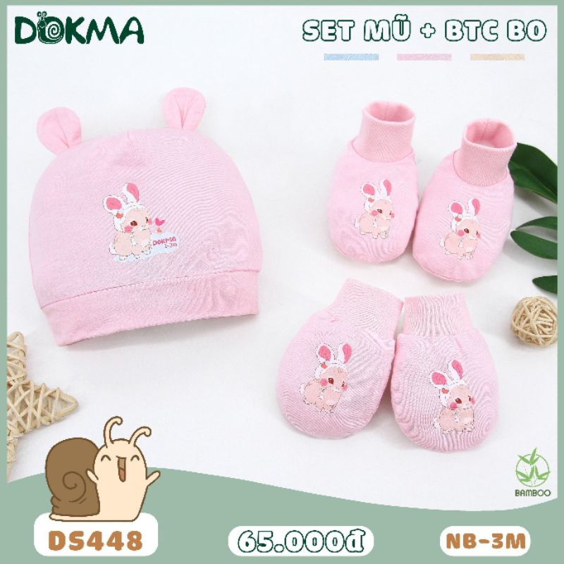 Set Mũ, Bao Tay, Bao Chân Dokma Chất Cotton Mỹ Cho Bé Sơ Sinh - Phụ Kiên Sơ Sinh/ Newborn/ 1-3M