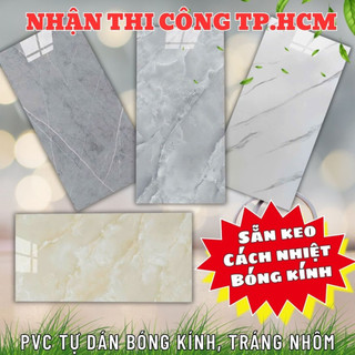 Tấm ốp tường PVC vân đá 30x60 có sẵn keo, Miếng dán tường giả đá cao cấp, giả gạch men giá rẻ