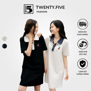 Váy Polo Dáng Suông Thêu Họa Tiết Cherry TWENTYFIVE 4678