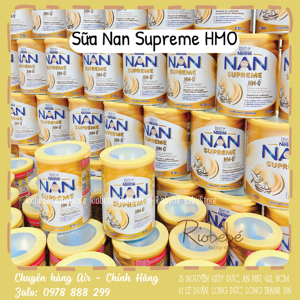 Sữa Nan Supreme HMO vàng 400g/800g đủ số 1, 2,3 [Hàng chuẩn Air - Nội địa Nga]