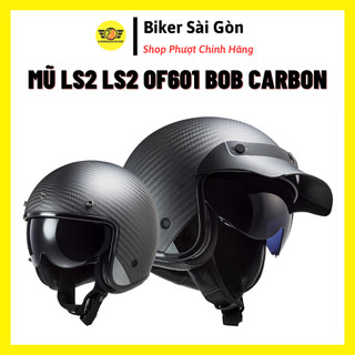 Mũ bảo hiểm 3/4 ls2 of601 bob carbon - biker sài gòn