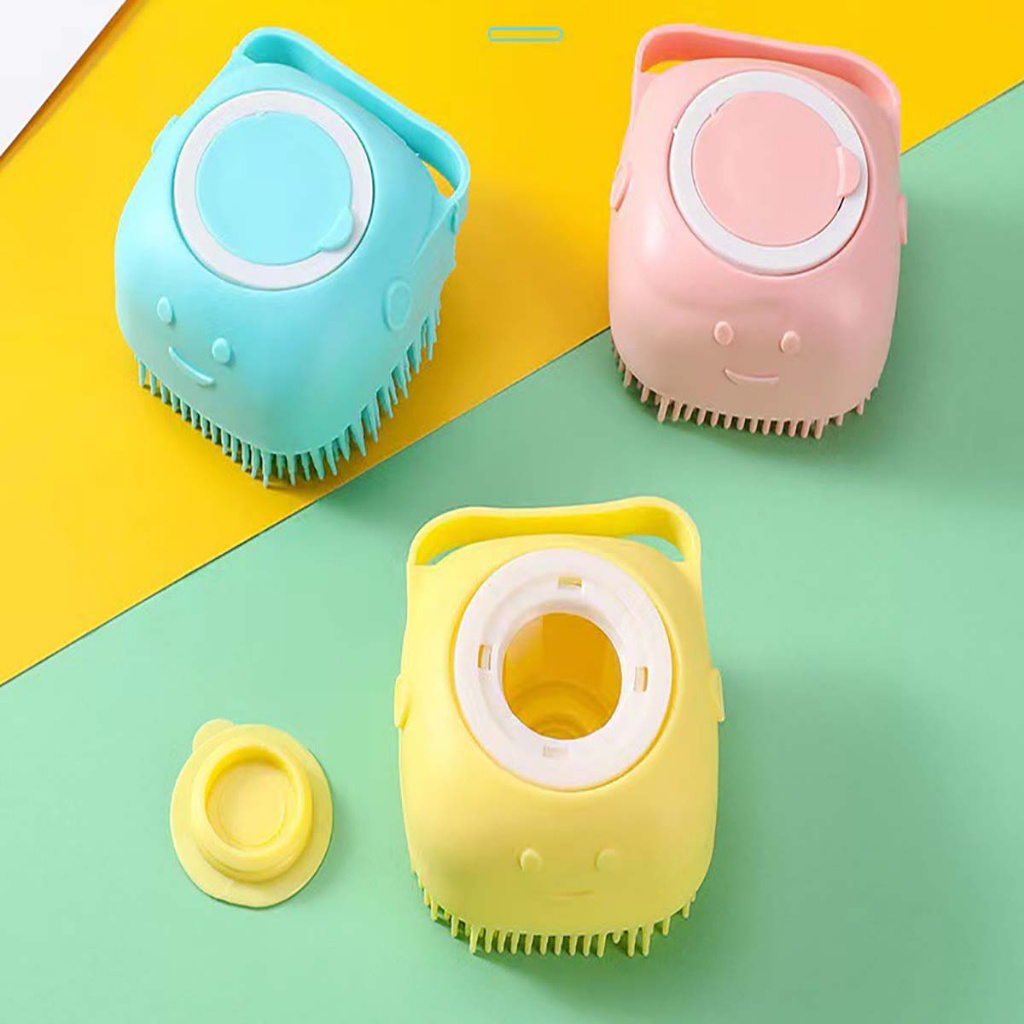 Bàn Chải Tắm Cho Chó Poodle Mèo Thú Cưng Silicon Silicone Cọ Chà Lưng Nhật Bản Massage Tạo Bọt Toàn Thân Pet Lông Mềm