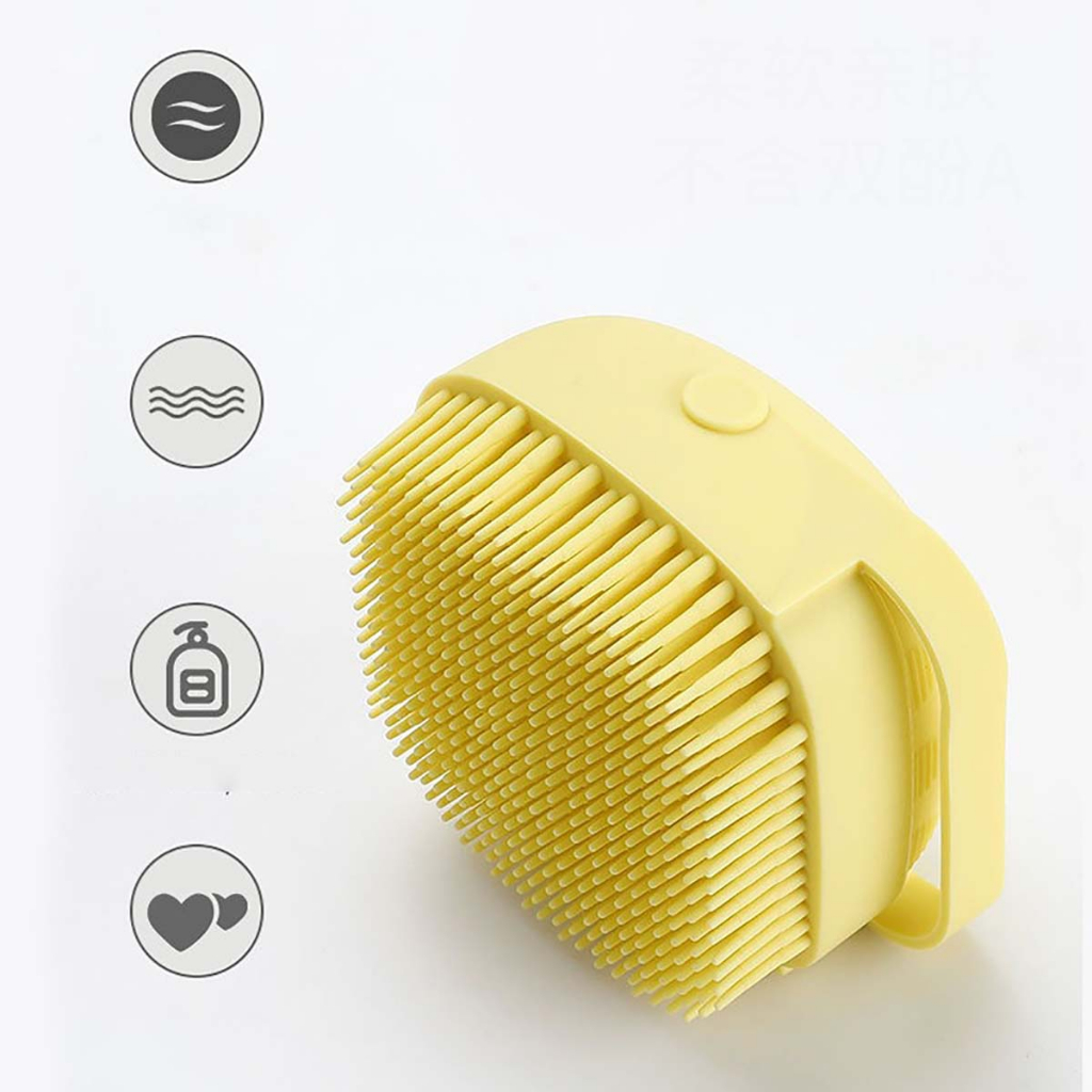 Bàn Chải Tắm Cho Chó Poodle Mèo Thú Cưng Silicon Silicone Cọ Chà Lưng Nhật Bản Massage Tạo Bọt Toàn Thân Pet Lông Mềm