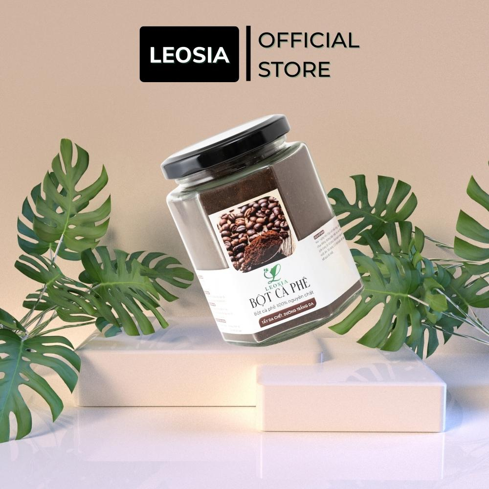 Bột Cà Phê hữu cơ Leosia nguyên chất 140g dưỡng trắng da, tẩy da chết và ngăn ngừa mụn