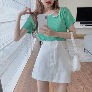 Chân váy Mờ Lờ Bê trắng sang chảnh size XS