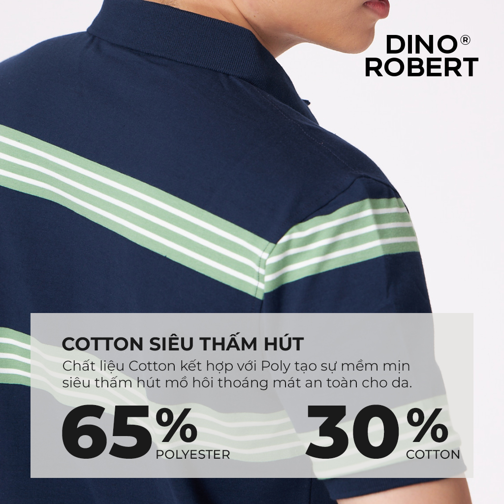 Áo POLO Nam Regular Fit 06259 Sọc Cách Điệu, Chất Vải Cotton Thấm Hút Tốt