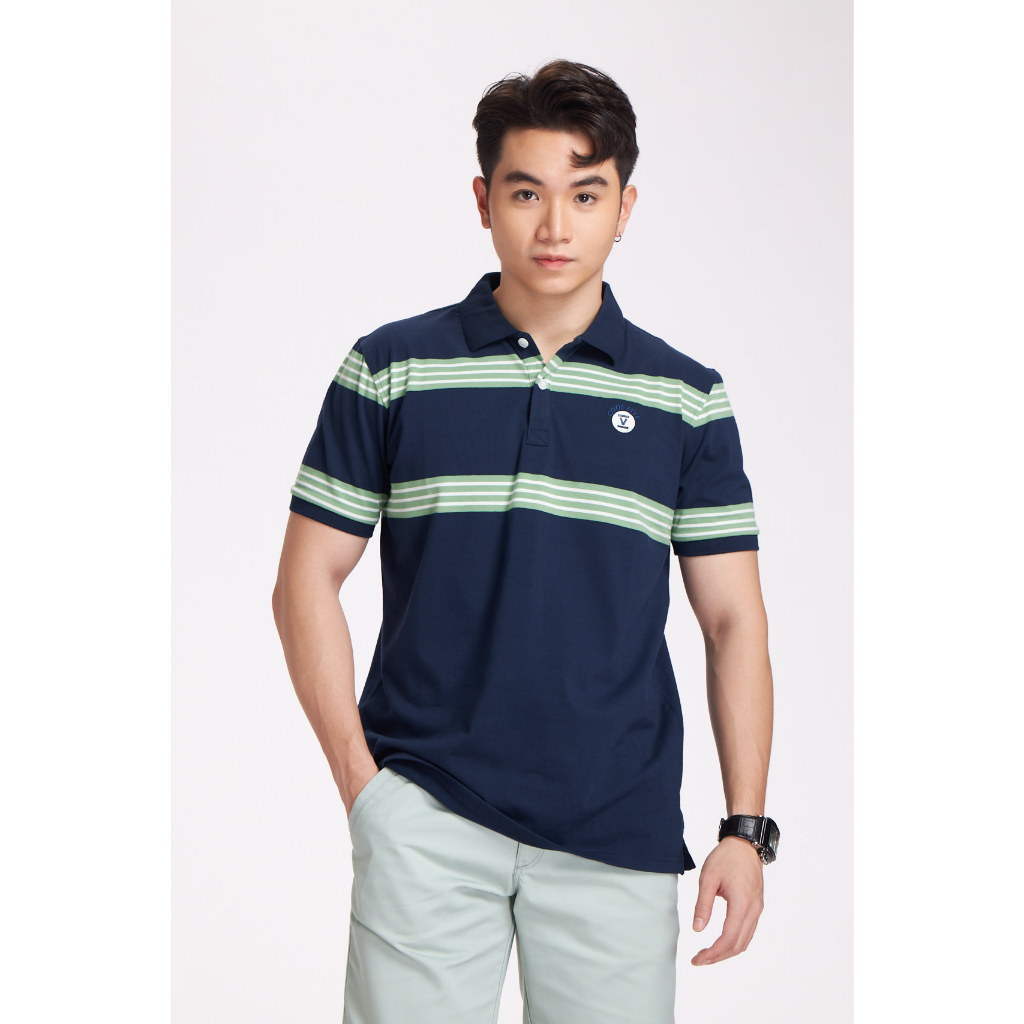 Áo POLO Nam Regular Fit 06259 Sọc Cách Điệu, Chất Vải Cotton Thấm Hút Tốt