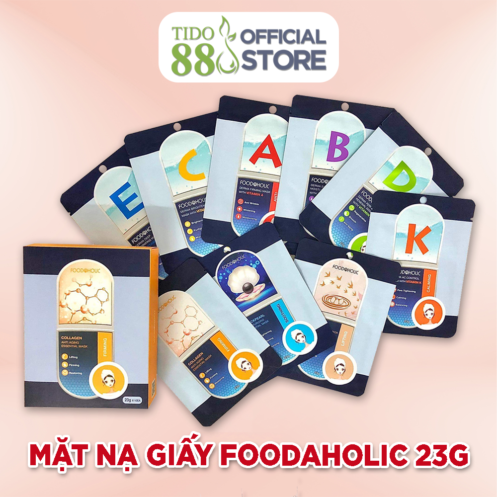 Mặt nạ giấy Foodaholic phục hồi da sau mụn, chăm sóc da toàn diện 23g NPP Tido88