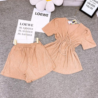 Set bộ đùi nữ xốp áo bo chun 5 màu bigsize mặc nhà