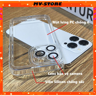 Ốp lưng ip có lens bảo vệ camera chống ố chống sốc trong suốt cho 15 14 13 Pro MAX 14 Plus 12 Pro 11 Pro MAX MVSTORE