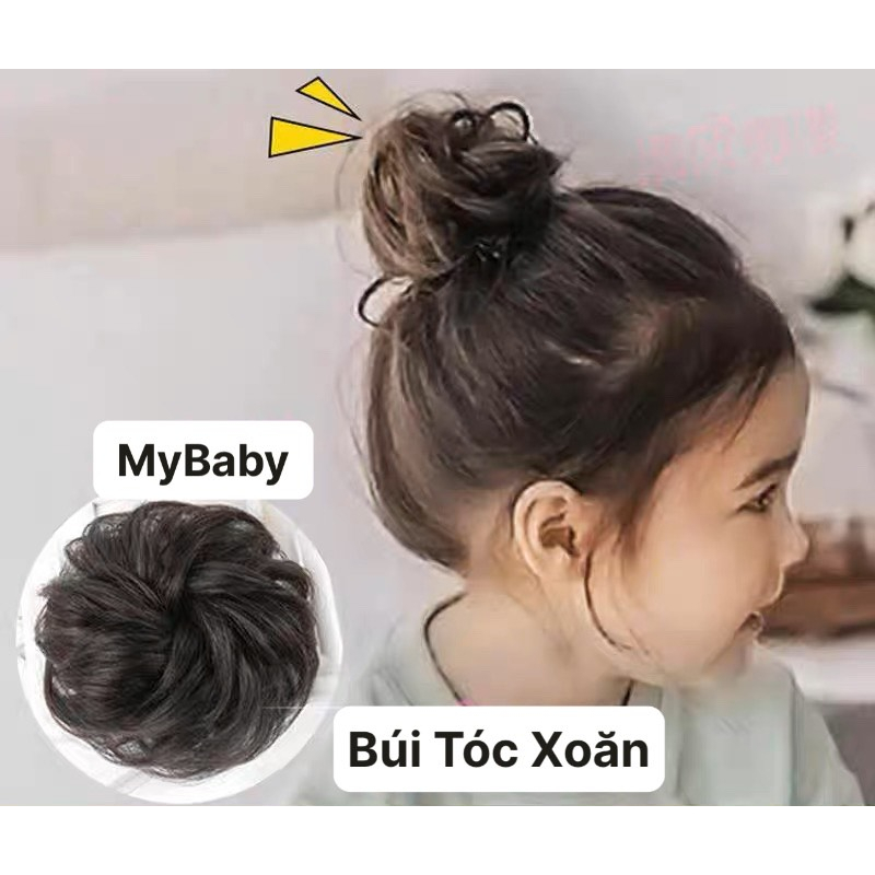 Búi Tóc Giả Buộc Xoăn Xinh Xắn Dành Cho Bé Gái Ít Tóc MyBaby