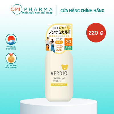 Gel Chống Nắng Dịu Nhẹ Cho Da Nhạy Cảm Và Cho Trẻ Em Omi Verdio SPF30 PA+++ (220g/chai)