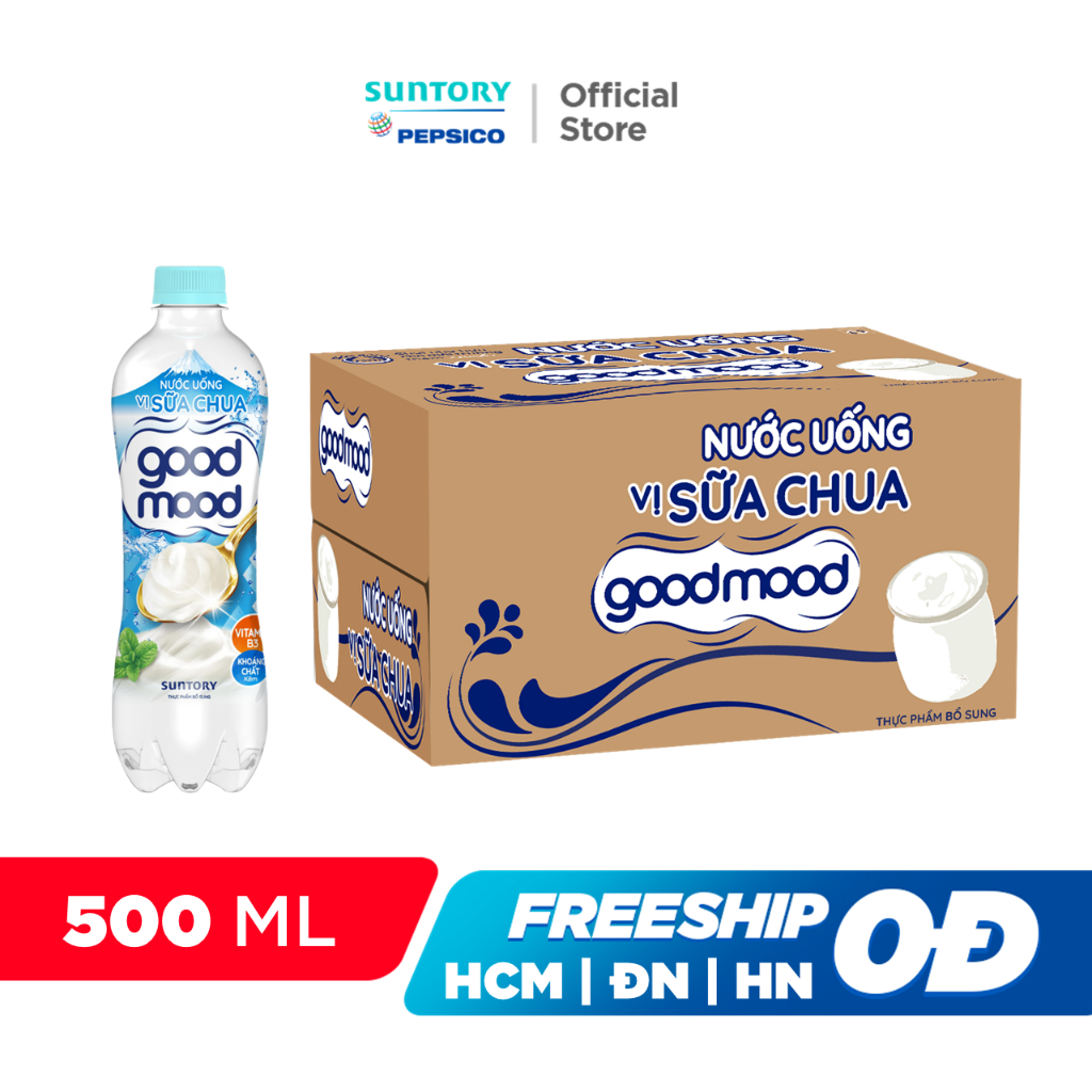 [HỎA TỐC] Thùng 24 Chai Nước Uống Vị Sữa Chua Goodmood (450ml/chai)