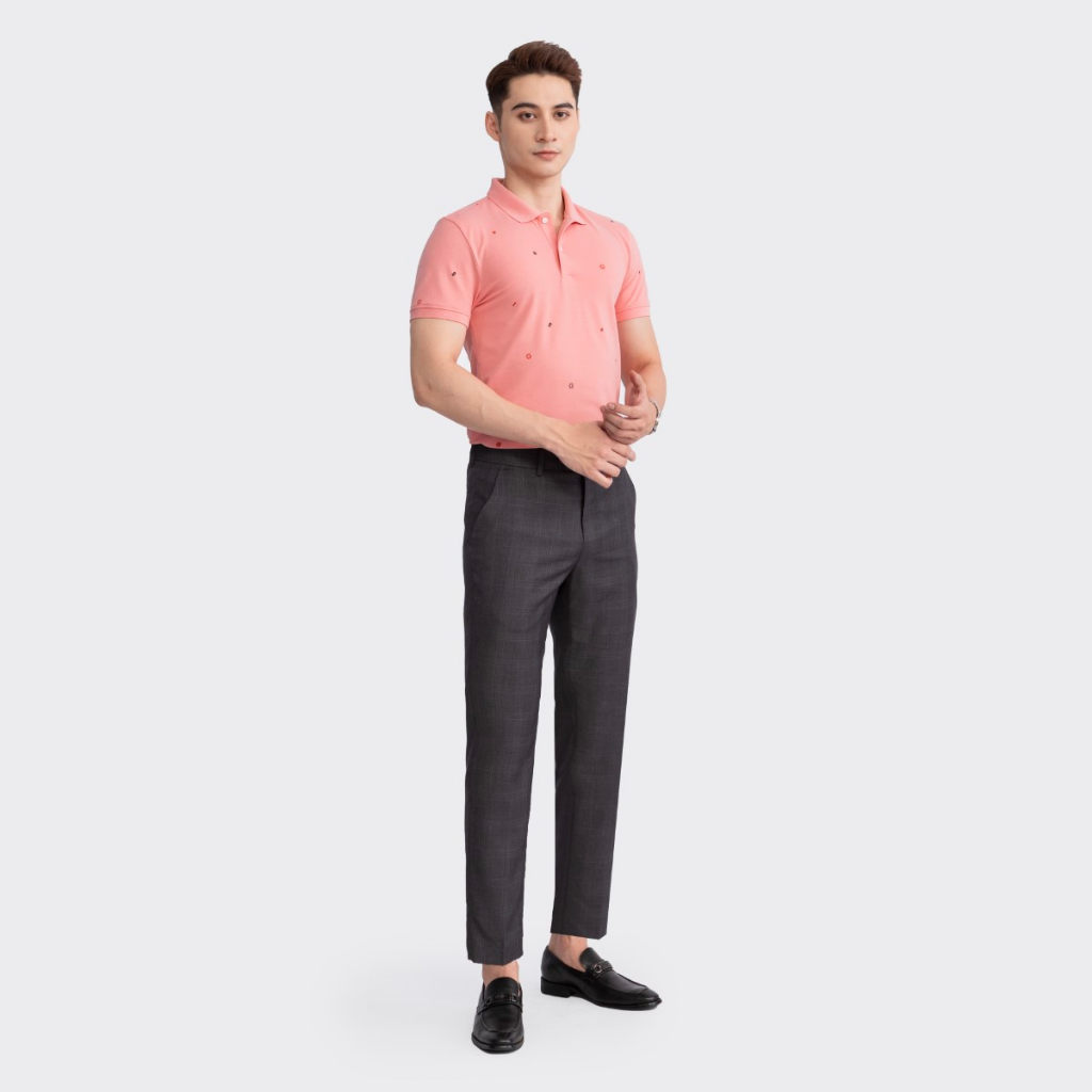 Quần Âu Nam INSIDEMEN phom Cropped fit năng động họa tiết kẻ lịch lãm ITR00103