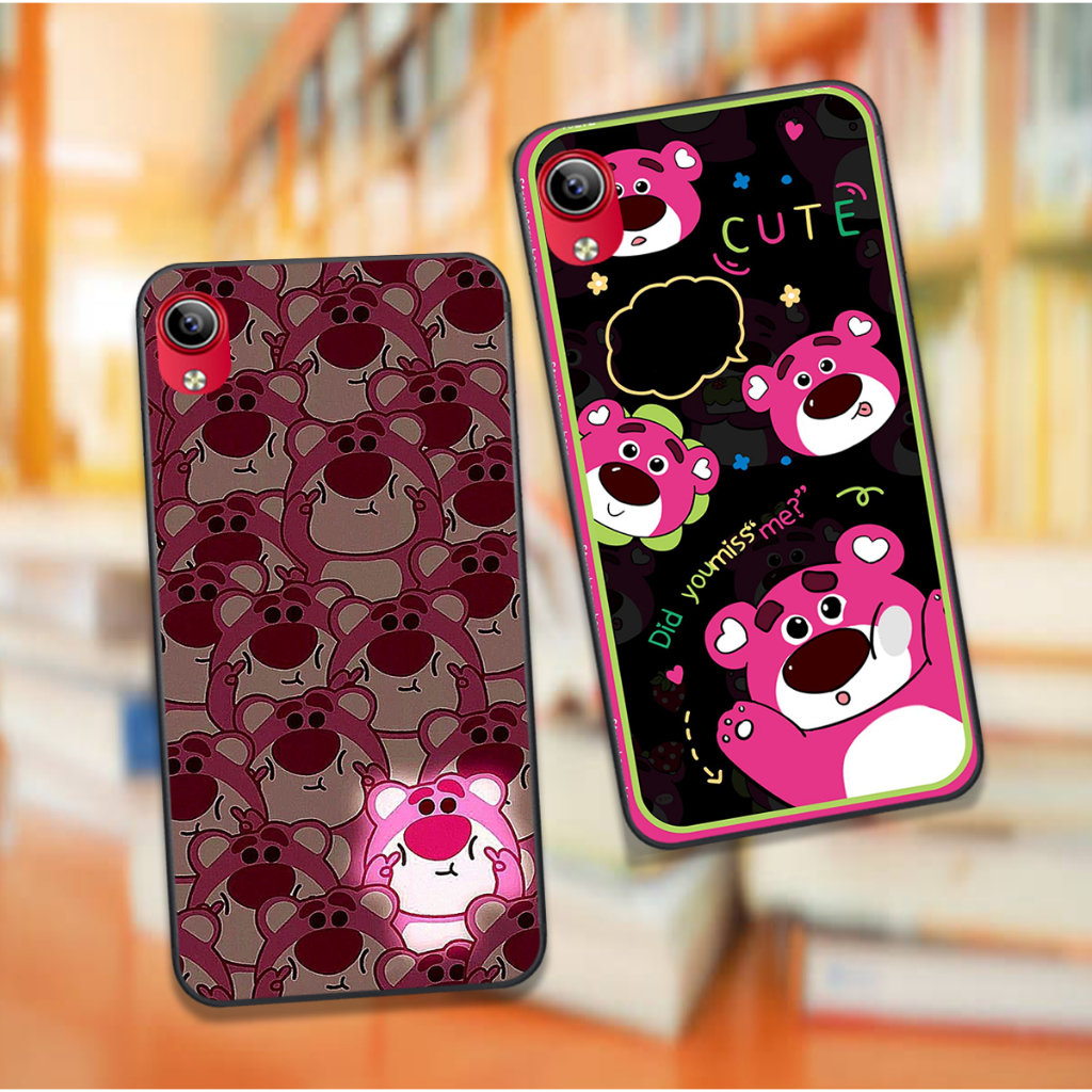 Ốp Vivo Y93 / Y91C / Vivo 1820 / Y1S in hình họa tiết gấu dâu , gấu lotso hồng đẹp cute hot trend