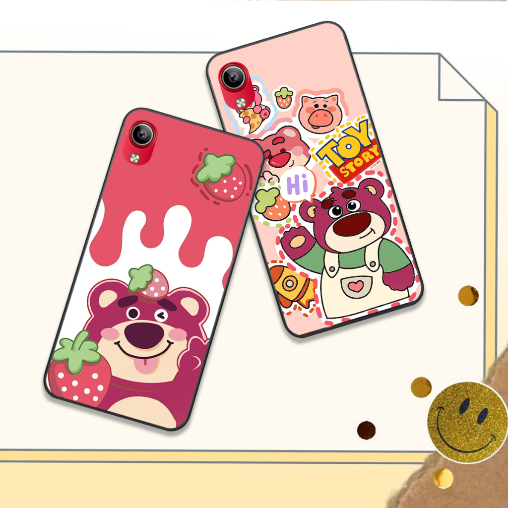 Ốp Vivo Y93 / Y91C / Vivo 1820 / Y1S in hình họa tiết gấu dâu , gấu lotso hồng đẹp cute hot trend
