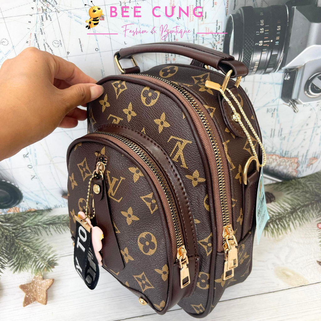 Balo mini nữ, balo mini da B5960  3 ngăn phong cách hàn quốc trẻ trung tặng kèm quà free ship Bee cưng